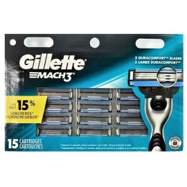 Gillette Mach3 Razor Blade Refills, 15 Cartridges