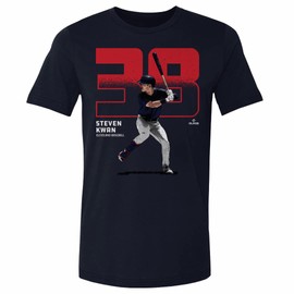 500 LEVEL Steven Kwan Shirt (Cotton, Large, True Navy) - Steven Kwan Cleveland Outline WHT