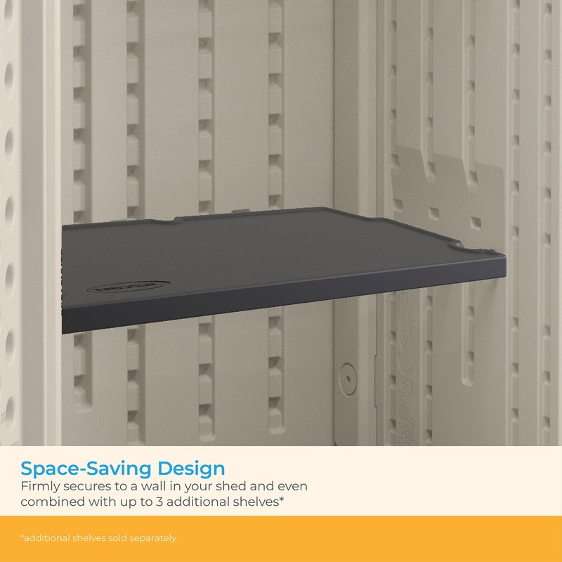 Suncast Vertical Shed Shelf Kit, Space-Saving Shelf for Vertical Outdoor