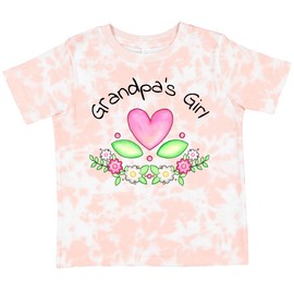 inktastic Grandpa's Girl- Heart Flowers Toddler T-Shirt 2T Tie Dye Pink 2faea