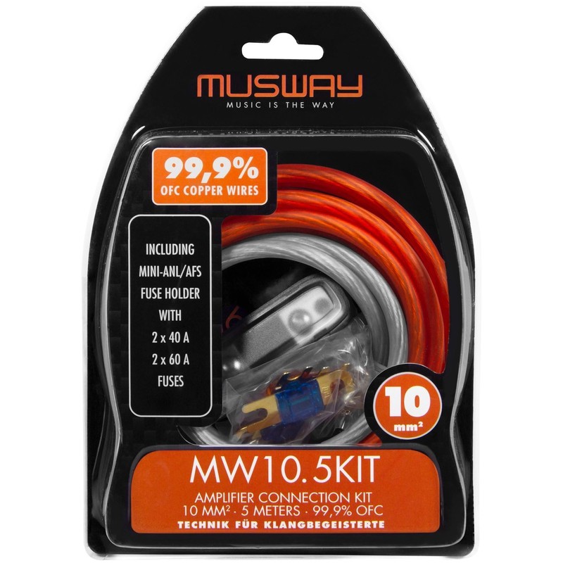 Musway MW10.5KIT Cable Kit Solid Copper 10 mm² with Fuse