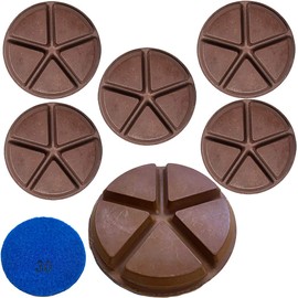 Slayer Ceramic Bond Floor Disc- Disc for Polishing Concrete Slabs - Remove Concrete Scratches - Discs for Floor Machines - 30 Grit - 3 Inch (6 Pack)