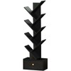 SHEEPAM 8 Tier Tree Bookshelf with Drawer, Free Standing Wood