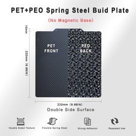 TIOPY Double-Sided PEO+PET Printing Plate 220 x 220 mm for Lulzbot Taz 5/6, Anet A8, Wanhao Duplicator i3, No Magnetic Base