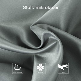 NTBAY Satin Cushion Cover for Hair and Skin 40 x 60 cm, Set of 2 Satin Cushion Covers with Zip, Dark Grey