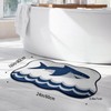 Luxury Shark Bathroom Rugs, Cute Blue Bath Mat with Navy
