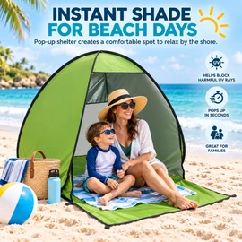 Pop-Up Beach Tent for Camping & Sun Shade – Quick-Opening Shelter with 1500–2000 mm Waterproof Rating