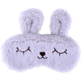Ulbemoll Easter Rabbit Sleeping Mask, Soft Fluffy Plush Bunny Blindfold Funny Novelty Sleep Mask Eye Cover Eyeshade for Kids Girls Boys Women Night Nap Travel Meditation (Gray, Rabbit)