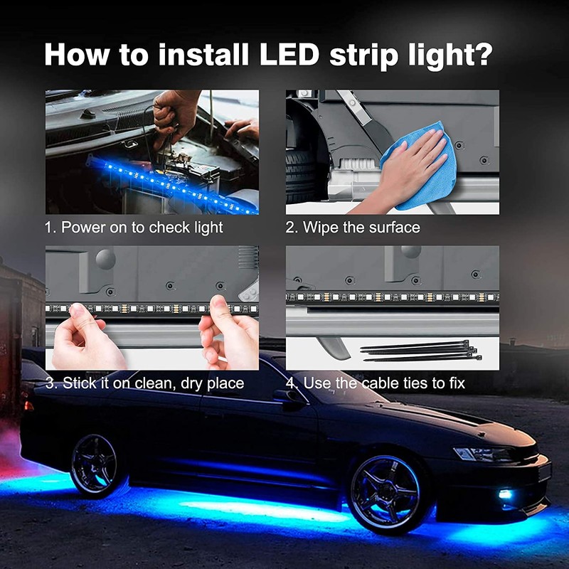 Car Underglow Lights, Yielinth Exterior LED Strip Lights with App