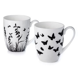 McIntosh Meadow Silhouette Fine Bone China (13 oz.) Set of 2 Mugs in Matching Gift Box