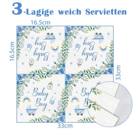 WenmthG Pack of 40 Napkins Baby Shower with Saying 'Baby Boy' for Baby Shower, 1st Birthday - Napkins 1st Birthday, Baby Shower Party Decoration Boy - its a Boy Decoration
