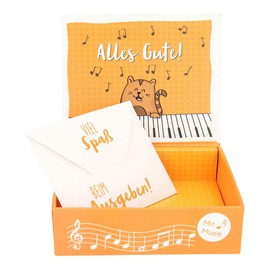 Depesche 10871-044 Wunscherfüller Soundbox zum Verschenken von Geld und Gutscheinen, mit Melodie und Geldbrief, ca. 11,2 x 9,5 x 3,5 cm