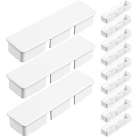 Xuhal Internal Vinyl End Caps PVC End Caps for Pocket Rail Vinyl Fence Post Caps Vinyl Fence Parts, Inner Clips Dimensions(8 Pcs,2 x 3.5 Inch, Inner 1.8" X 3.25")