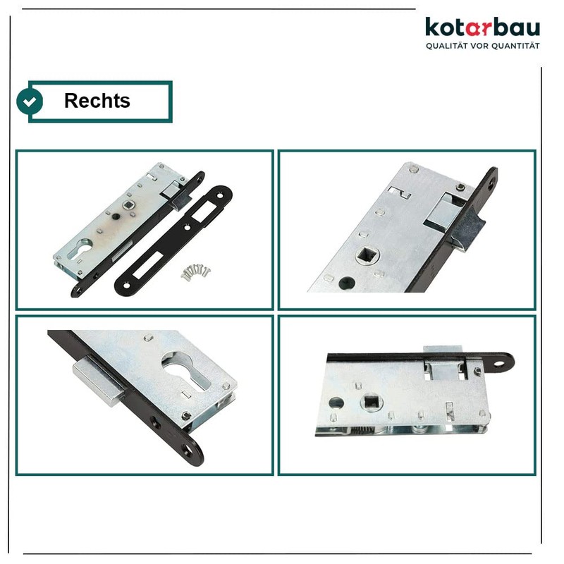 KOTARBAU Mortise Lock 72/34 PZ Counter Plate Galvanised Left/Right Tubular