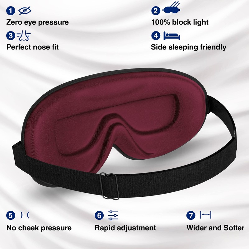 UAMAL 3D Eye Mask, Sleep Mask,100% Blackout Eyelash Extension Sleep