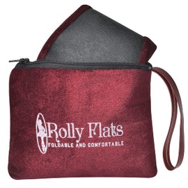 Women's Portable Foldable Ballet Flats Shoes Roll Up Slippers for Travel (L, Burgundy Velvet)