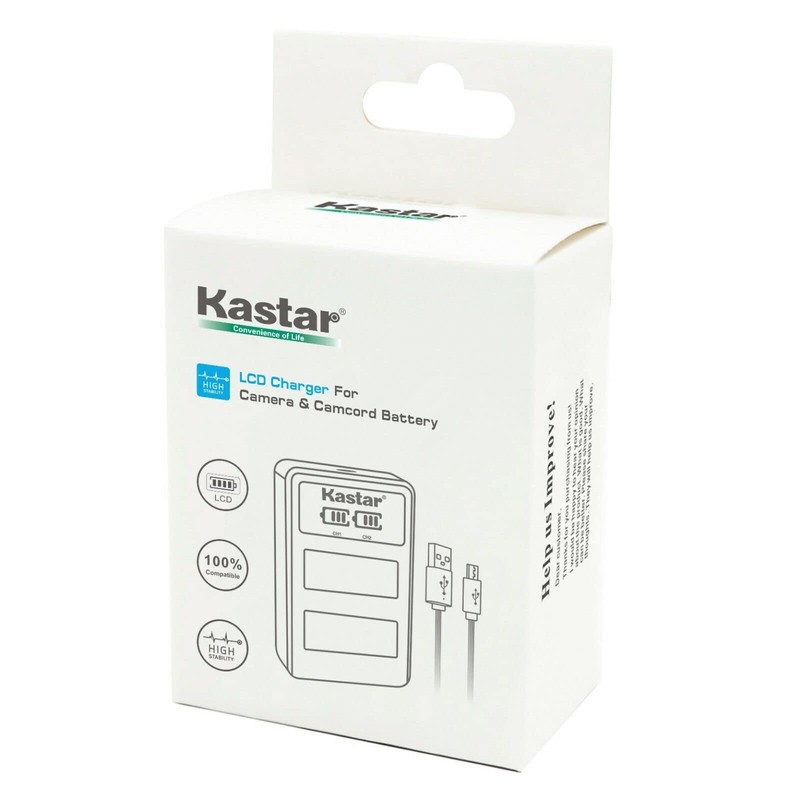 Kastar 4-Pack LP-E6 Battery and LED2 USB Charger Compatible with