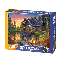 Springbok's 500 Piece Jigsaw Puzzle Sun Kissed Cabin - Made in USA