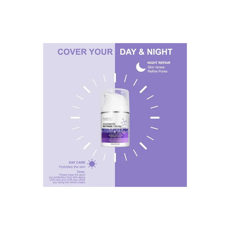 Crema Antiedad Kizenka Retinol 2.5% Hidratante Día/Noche 50ml