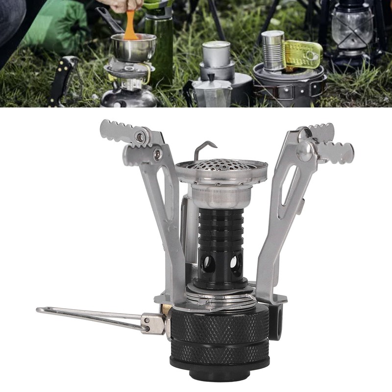 Backpacking Stove High Temperature Resistance Lightweight Foldable Gas Stove Adjustable