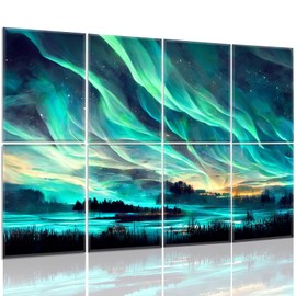 Art Acoustic Panels, 48"X32" Self-adhesive Soundproof Wall Panels, 8 Pack Decorative Acoustical Wall Panel Sound Absorbing Panels Sound Dampening Panels for Home