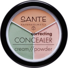 SANTE Naturkosmetik Correcting Concealer, 3-in-1, 3 Colour Shades for Covering Dark Circles and Blemishes, Vegan