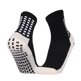 1/3/5/8 Pairs Men’s Soccer Socks Grip Socks Soccer Cushioned Non Slip Grip Sports Football Basketball Socks - Color: Black, Quantities: 3 Pairs