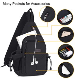 MOSISO Sling Backpack,Canvas Crossbody Hiking Daypack Bag with Anti-theft Pocket, Space Gray