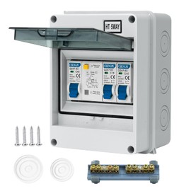CHENGPI Surface-Mounted Fuse Box IP65, Surface-Mounted Distributor Small Distribution, Distribution Box for Home/Office/Shopping Mall, Circuit Breaker 40A, Air Switch 10A + 16A/5 Modules