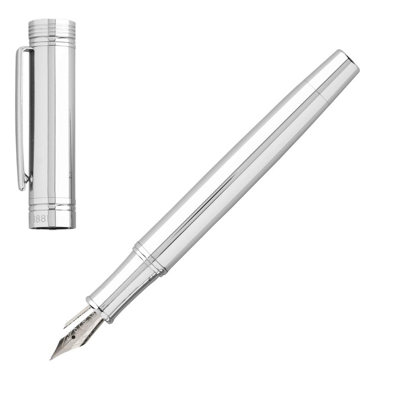 Cerruti NST2092 Zoom Classic Silver Fountain Pen 1881 Brass Silver