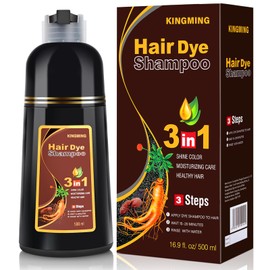 Hair Colour Dark Brown Hair Dye for Grey Hair, Shampoo Against Grey Hair for Men and Women, Dark Brown Hair Dye Shampoo 3-in-1 (Dark Brown 500 ml/16.9 oz)