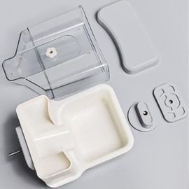 Automatic Feeder Cat Dog Adjustable Outlet Automatic Feeder Hanging Cage Type Large Capacity 0.8L Feeder Suitable for Small Dogs, Cats, Rabbits and Small Animals in a Cage (Gray)