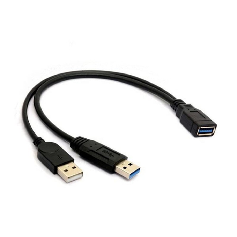 ALINNA Black USB 3.0 Female to Dual USB Male Extra