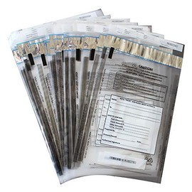 zmybcpack 100 Pack Clear FREEZFraud Deposit Bags, Tamper-Evident Bags, Security Bank Pocket, 9 x 12 Inches