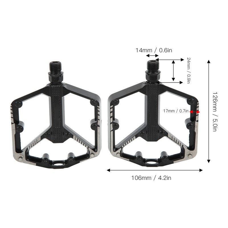 MEROCA Mountain Bike Pedals Aluminum Alloy Anti Slip Bicycle Pedals