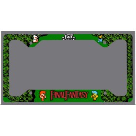 L@@K! 8 bit Final Fantasy License Plate Frame -  Fighter Thief Black Mage White
