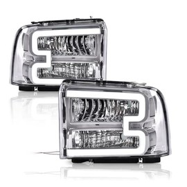 G-PLUS - Conjunto de faros delanteros LED DRL, compatible con Ford F250 F350 F450 F550 Super Duty 2005 2006 2007, para el lado del conduc...