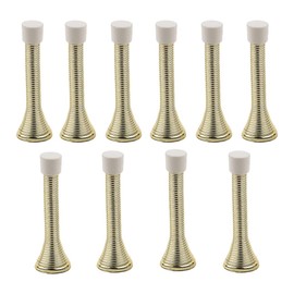 10 PCS - Spring Projection Door Stop in Brass for Preventing Wall/Door Damage (Pack of 10) - Hardware Solutions
