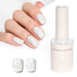 VENALISA Eggshell Effect White Glitter Gel Nail Polish 1 Pcs 10ML Soak Off Salon Manicure DIY at Home Nail Art For Girls Women