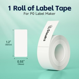 Compatible Label Maker Tape,14mm×30mm(0.55"×1.18") Thermal Paper for DETONGE P0 Label Printer Machine,230Pcs/Roll Unencrypted Self-Adhesive Replacement Sticker Paper(White)