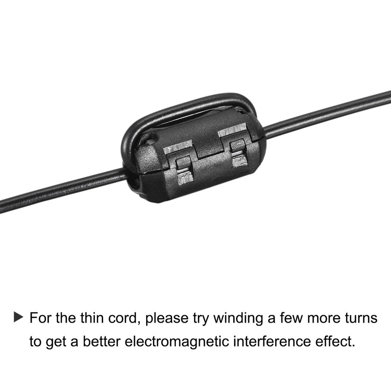 sourcing map Clip-on Ferrite Ring Core Anti-interference Noise for 3mm/