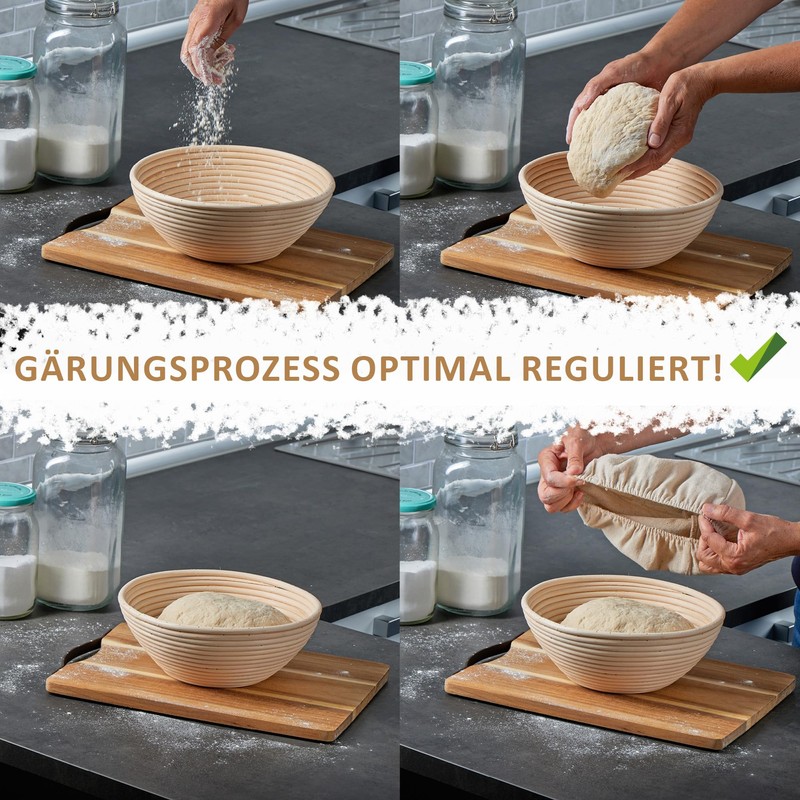 Robin Goods® 2 x Fermentation Baskets with Washable Linen Insert