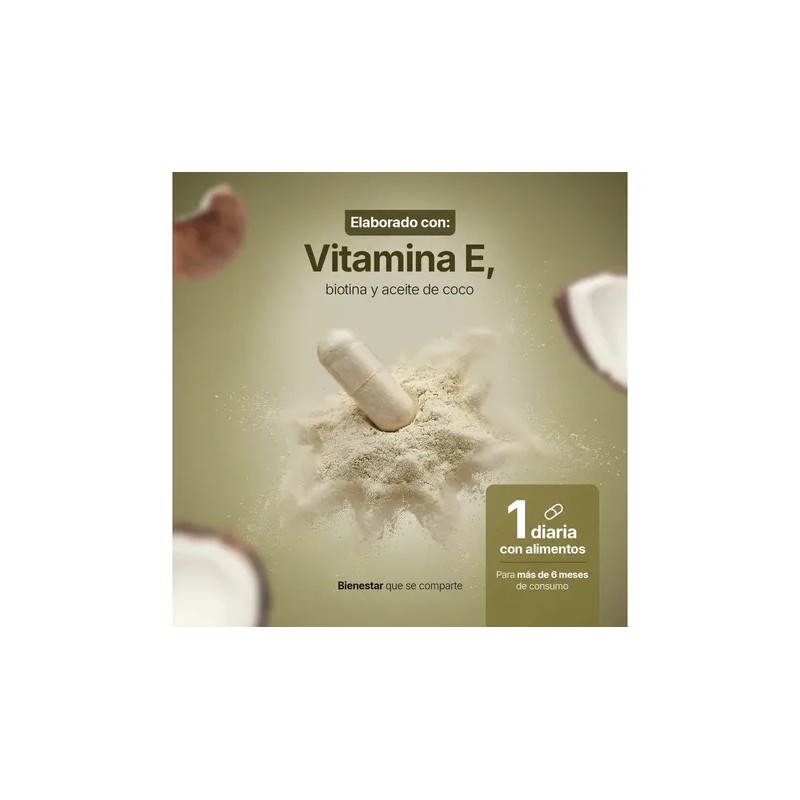 Vitamina E Con Biotina Y Aceite De Coco 200 Cápsulas