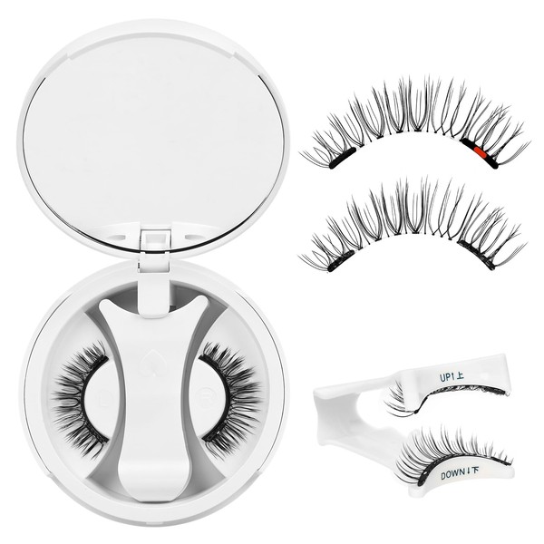 QUEWEL Magnetic Eyelashes Kit,Natural Look with Reusable Lashes with Applicator,