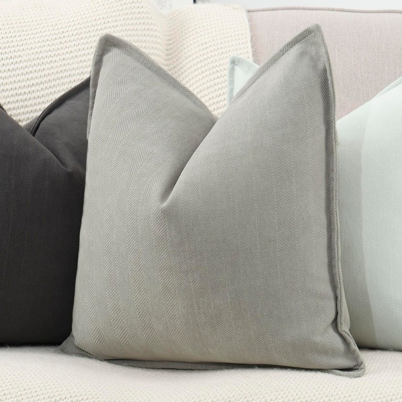 Madizz Set of 2 Plain Chenille Cushion Covers, Soft Decorative