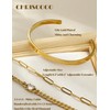 Chriscoco 3 Pieces Women's Gold 14 Carat Gold-Plated Stainless Steel