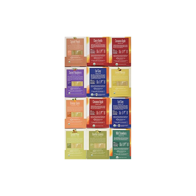 Davidson's Tea Assorted Classics, 8-Count Tea Bags (Pack of 12)