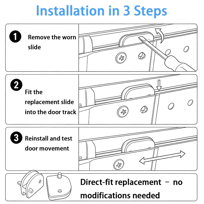 Metal Shed Replacement Door Slides 4-Pack