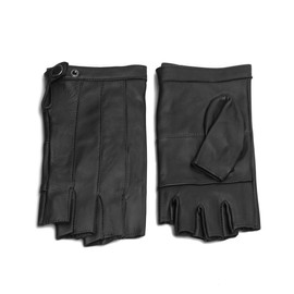 Harssidanzar KL028EU Fingerless Driving Gloves Outdoor Sports Half Finger Gloves for Women, Black, Size L, black