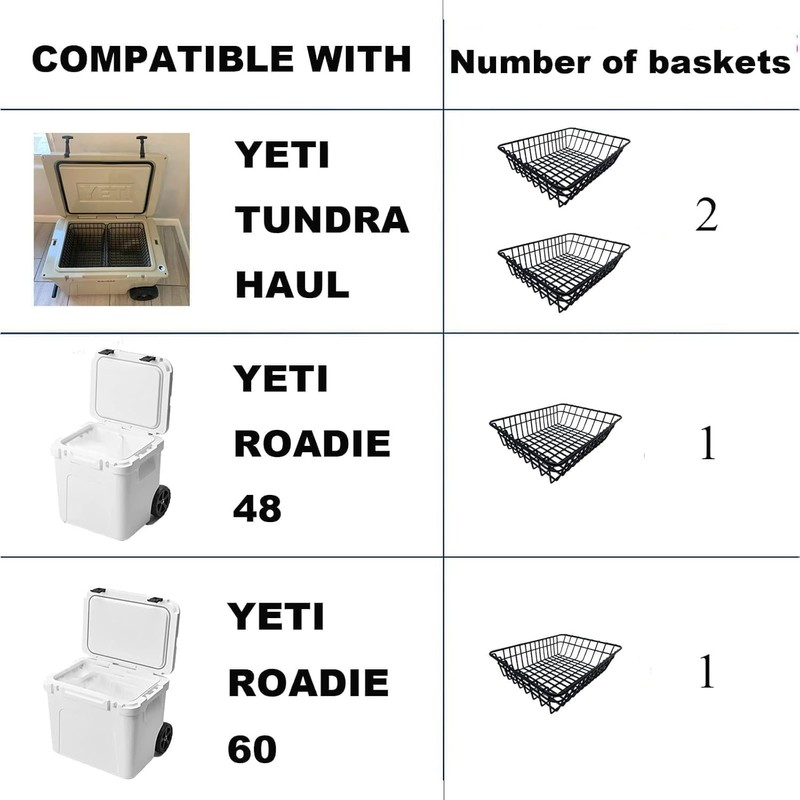 2-Pack Cooler Basket for Yeti Tundra Haul,Stays Food Chilled and